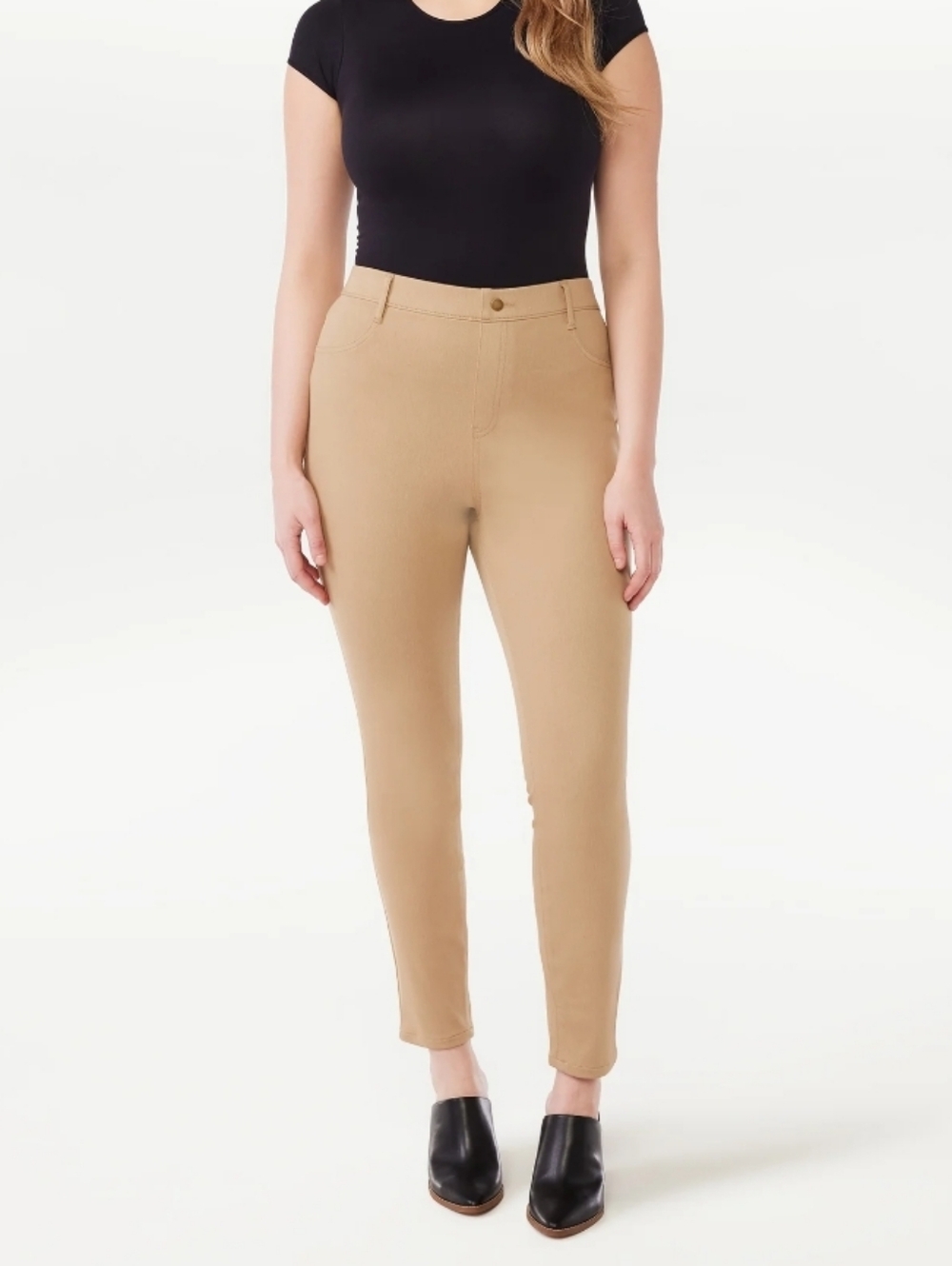 Time and Tru High-Rise Skinny Jegging Pants in Khaki Size Large